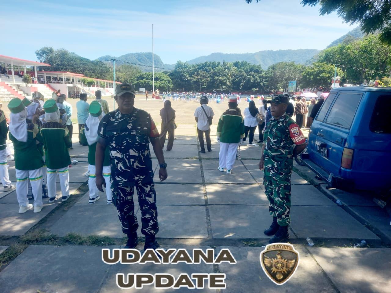 Babinsa Koramil 1602-01 Lakukan Komsos dan Pamwil di Event Marching Band Ende