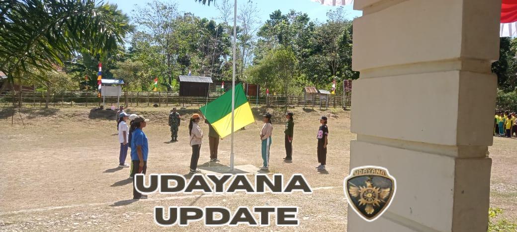 Siswa SMKN Bikomi Selatan Dibina Babinsa dan Polsek Miotim untuk Paskibra HUT RI 2025