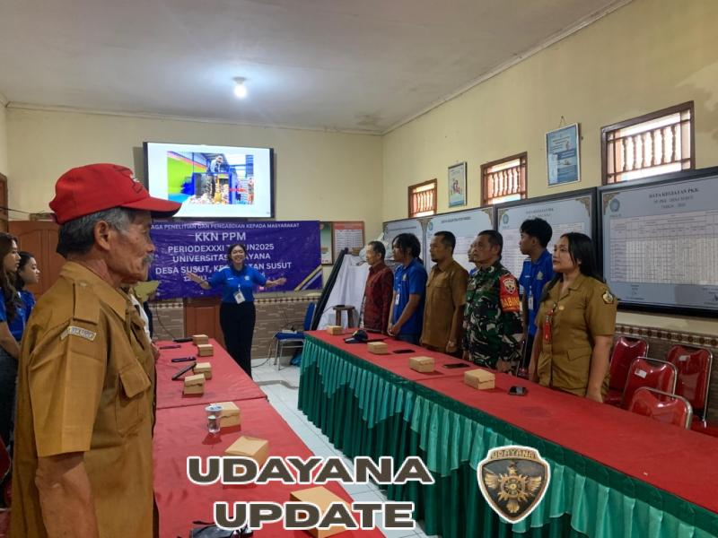 Babinsa Desa Susut Dukung Mahasiswa dengan Hadiri Penutupan KKN-PPM Universitas Udayana