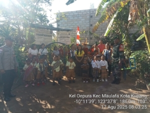 Semangat Kemerdekaan Berkobar Lewat Upacara Bendera Bersama Babinsa