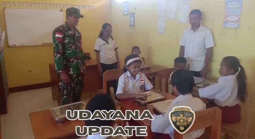 Babinsa Ba’a Kawal Program Makan Bergizi Gratis untuk Ribuan Pelajar dan Balita