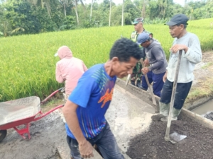 Semangat Gotong Royong, TNI dan Warga Batuan Bangun Infrastruktur Desa Lewat TMMD 125