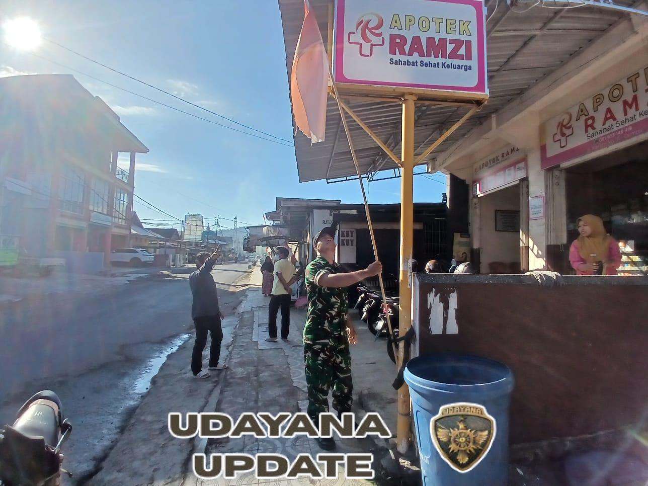 Gotong Royong Babinsa Potu, Sambut 17 Agustus Meriah