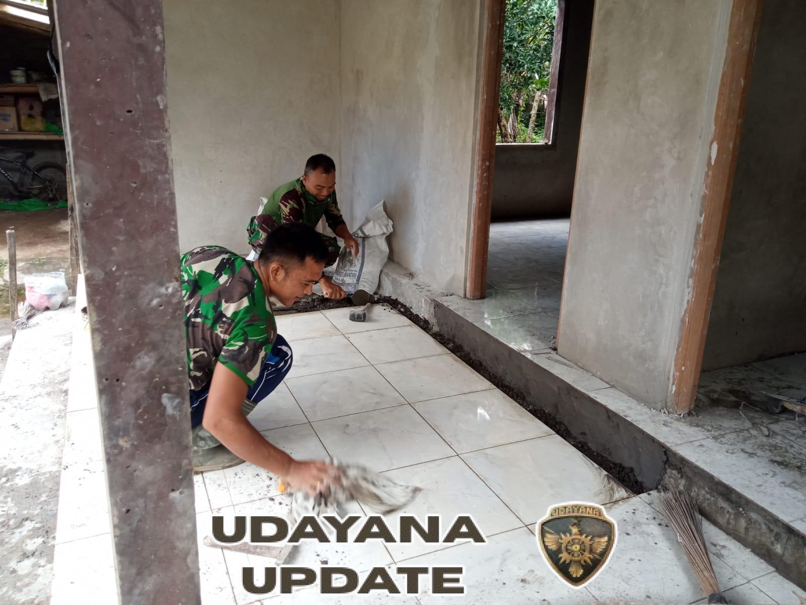 Masyarakat dan TNI Kompak Bangun Hunian Layak untuk Pengukir Kulit di Sukawati