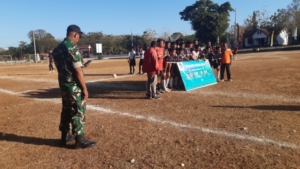 Sinergitas Dalam Tugas Babinsa dan Bhabinkamtibmas PAM Pertandingan Sepak Bola