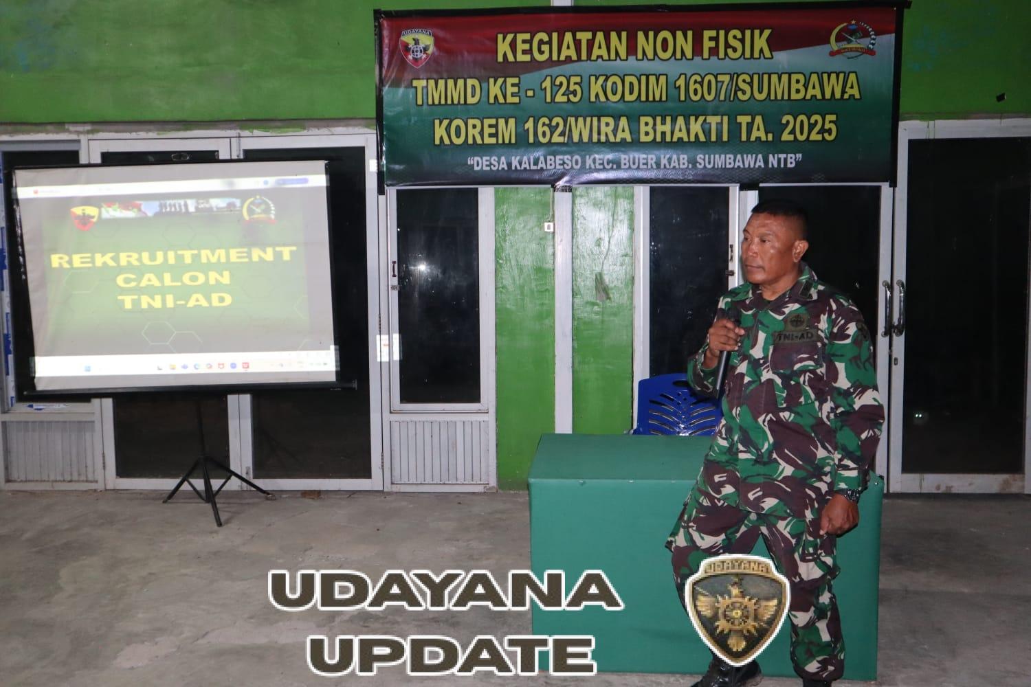 TMMD ke-125: TNI Sosialisasikan Rekrutmen kepada Generasi Muda di Kalabeso