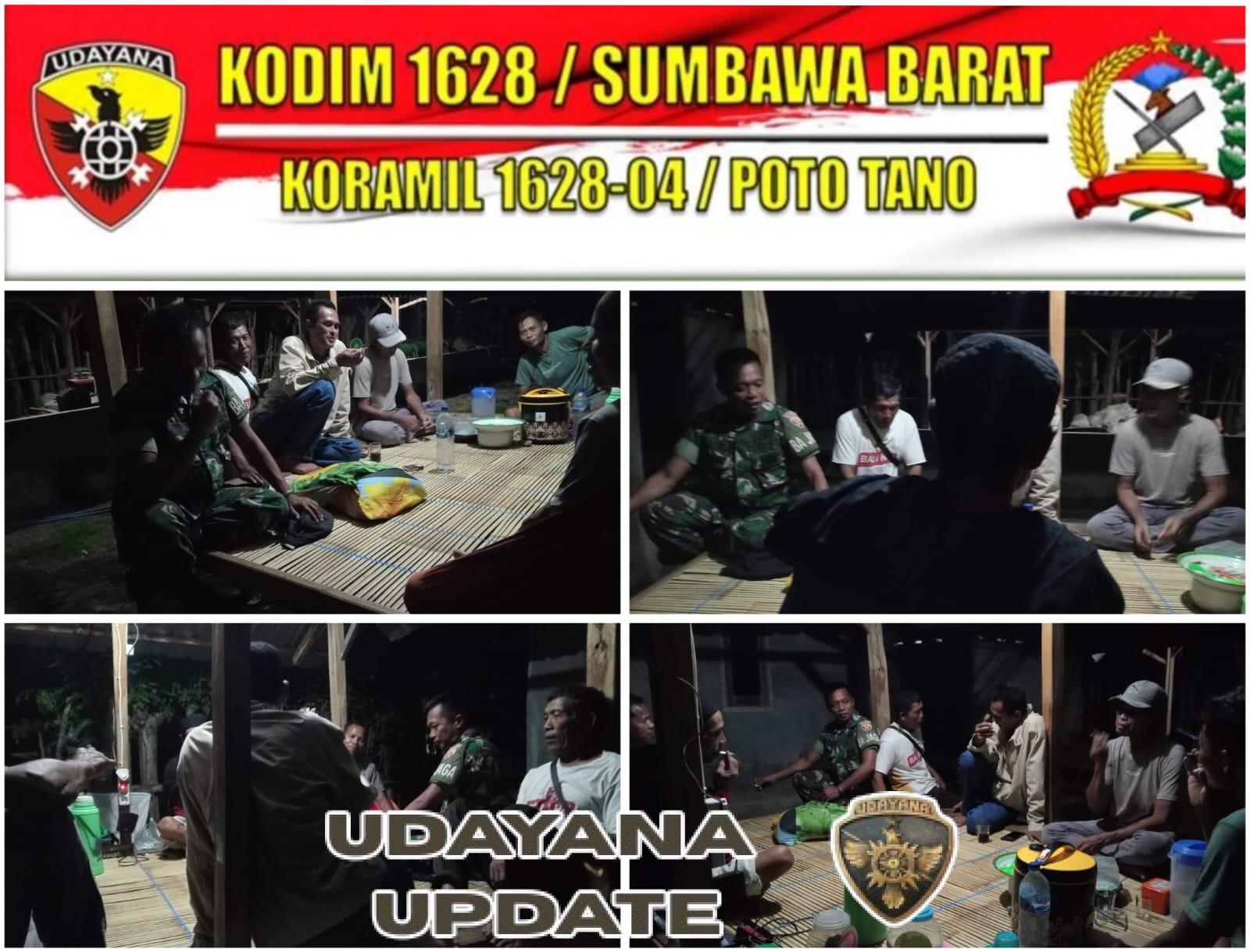 Babinsa Koramil Poto Tano Aktif Patroli dan Komsos Jaga Kamtibmas Wilayah Binaan