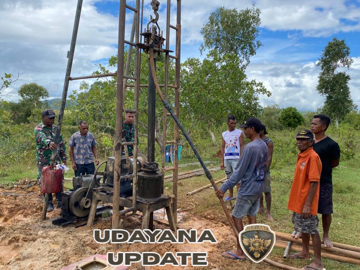 Satgas TMMD 125 Kodim 1605/Belu Bangun Fasilitas Sumur Bor Bagi Masyarakat