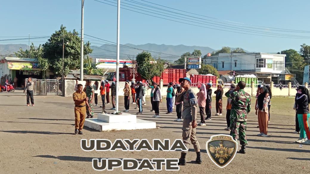 Personil Koramil Bolo Berperan Aktif Dukung Kelancaran Latihan Paskibra Kecamatan Bol