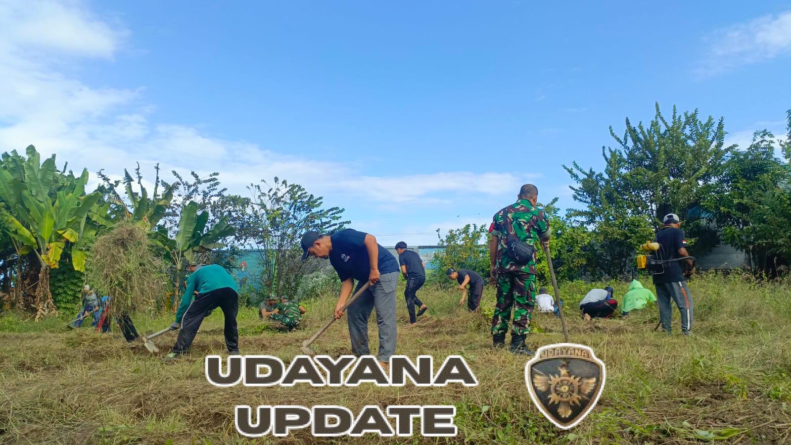 TNI Dan Rakyat Manunggal, Koramil Bersama Masyarakat Desa Kampung Gelgel Bersatu Kuatkan Hanpangan Wilayah