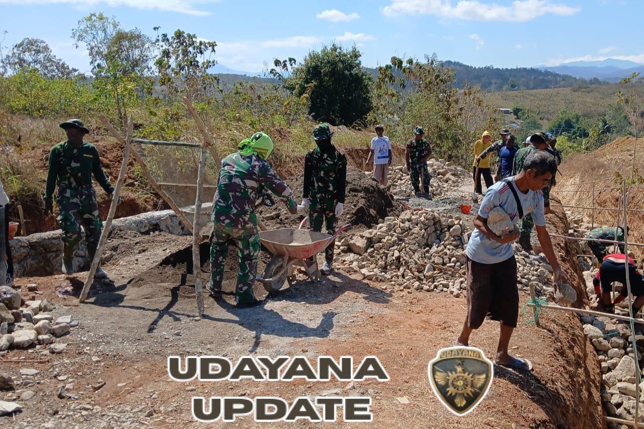 Progres Pembangunan Jalan Baru TMMD 125 Kodim Belu Desa Naekasa Capai 55 Persen