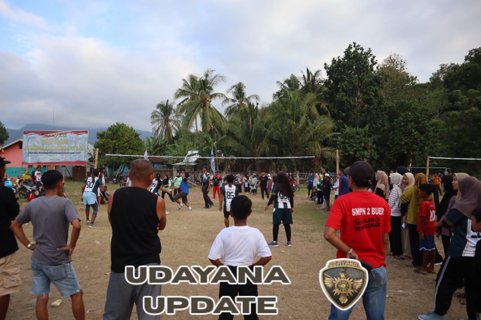 Satgas TMMD dan Warga Kalabeso Adu Ketangkasan di Lapangan Voli Sambut HUT RI ke-80