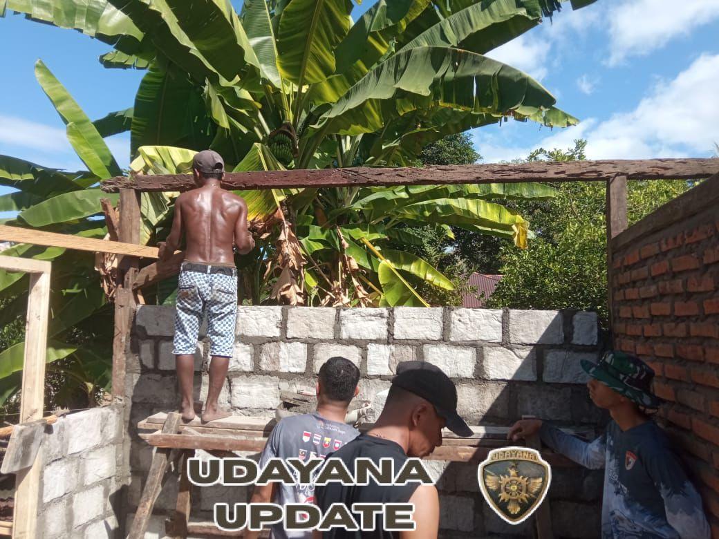 Perehapan Rumah Warga Terus Berlanjut, Satgas TMMD Kerjakan Rumah Bapak Randi di Desa Kiraman