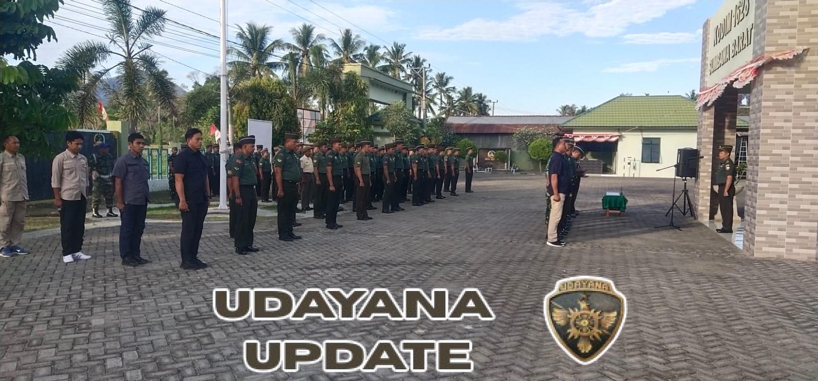 Kasdim 1628/Sumbawa Barat Pimpin Apel Pagi, Sekaligus Pelepasan Dan Penerimaan Anggota Baru