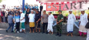 Dukung kelancaran peringatan HUT kemerdekaan RI ke-80, Kasdim 1623/Karangasem lepas peserta lomba gerak jalan.