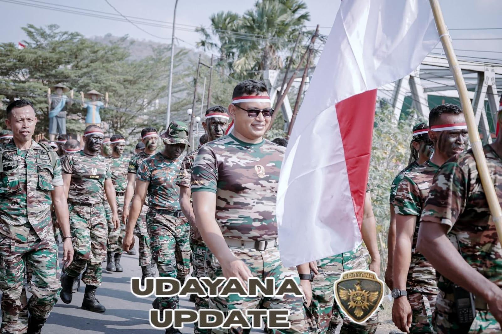 Dandim 1614/Dompu Pimpin Langsung Pleton Kodim di Lomba Gerak Jalan 17 Km HUT RI ke-80