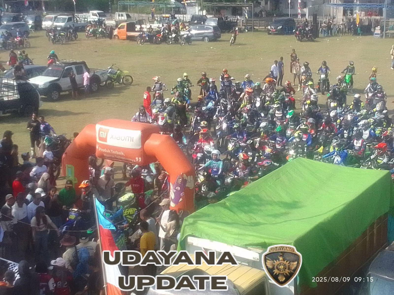 Babinsa Gapit Amankan Trabas Motor Trail 500 Peserta Meriahkan HUT RI ke-80