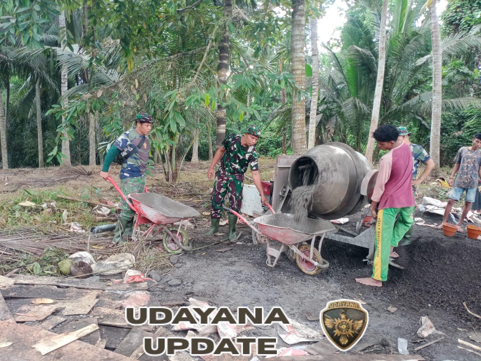 Gotong Royong TNI dan Warga Wujudkan Jalan Usaha Tani di Desa Batuan