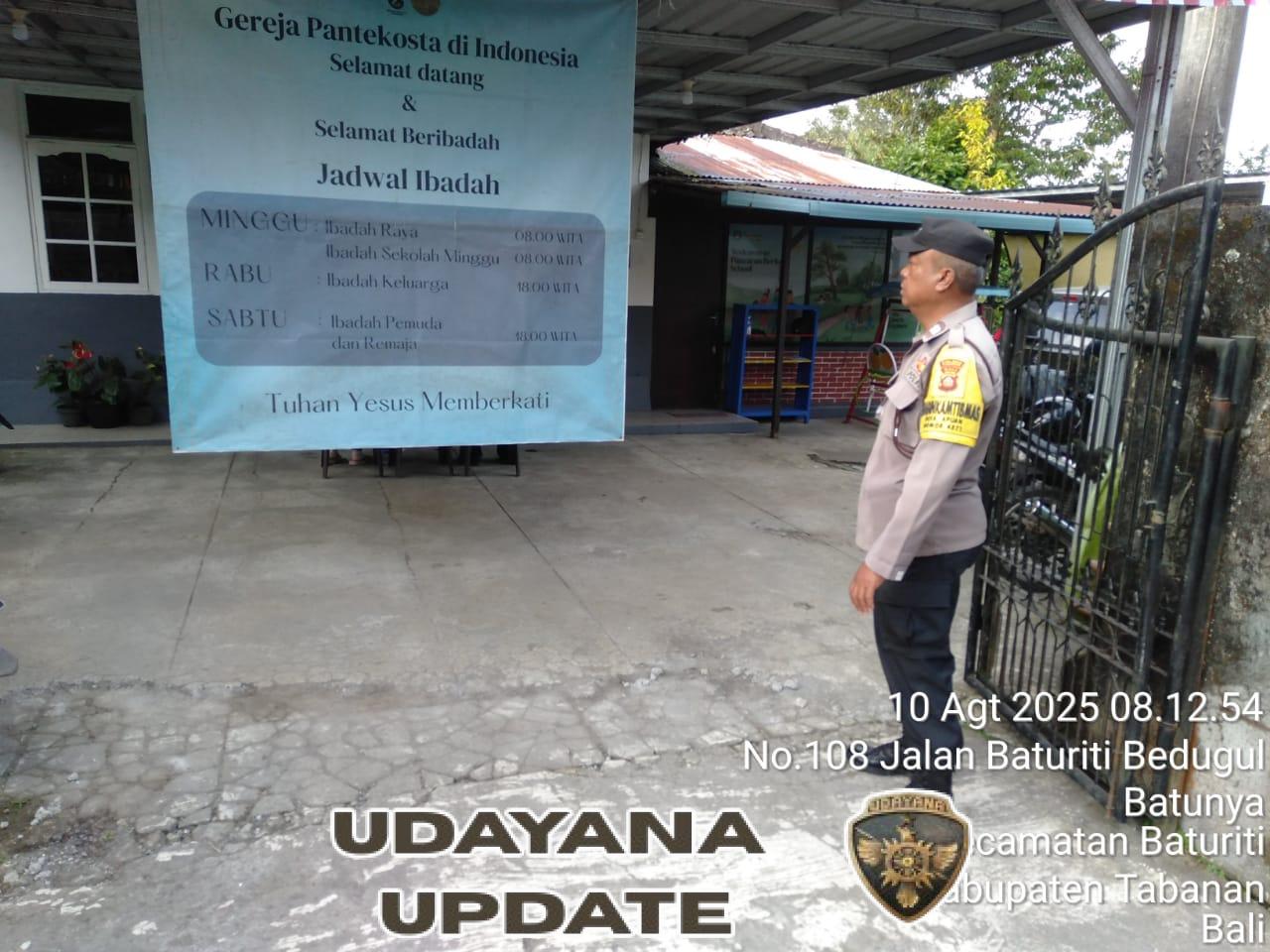 Polsek Baturiti Lakukan Pengamanan Misa Minggu umat Kristen