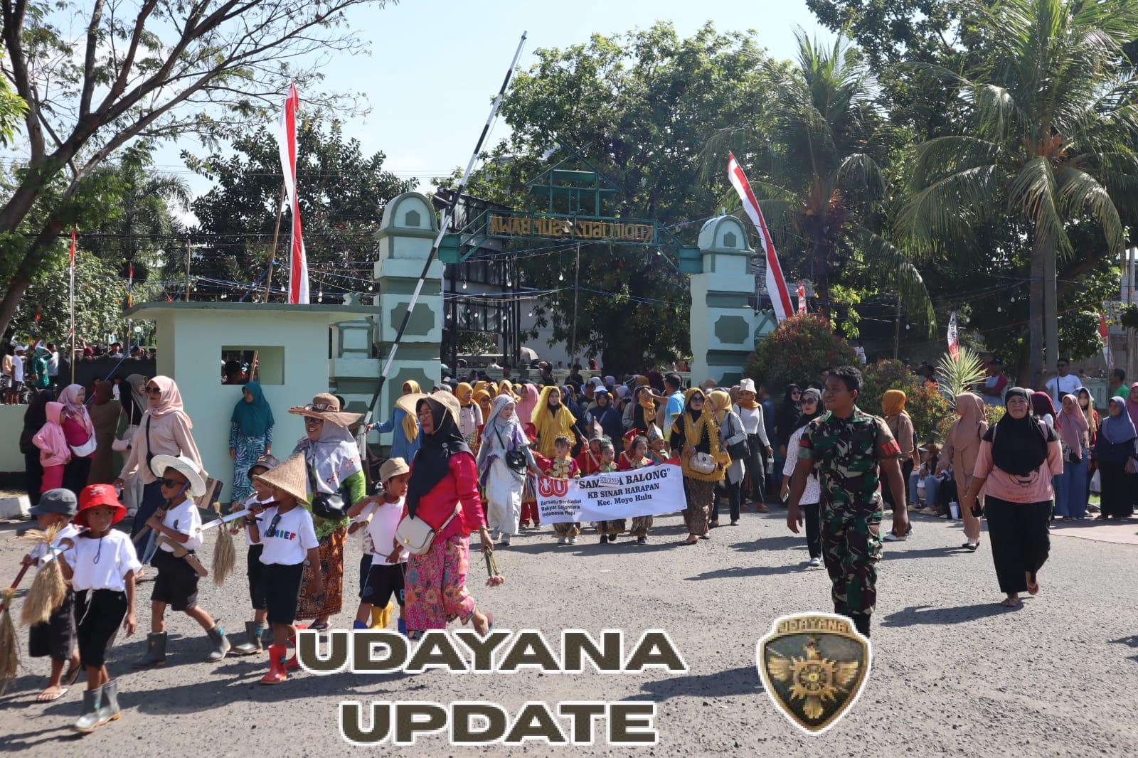 Meriah! Dandim 1607/Sumbawa Kagumi Karnaval Anak TK Penuh Warna di HUT RI ke-80