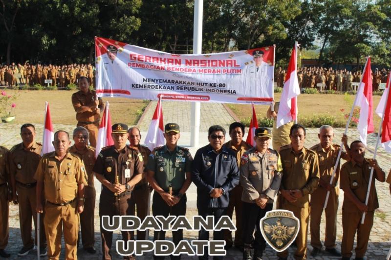 Gelar Apel Kekuatan dan Gerakan Merah Putih Dandim Bersama Forkopimda Hadiri Upacara