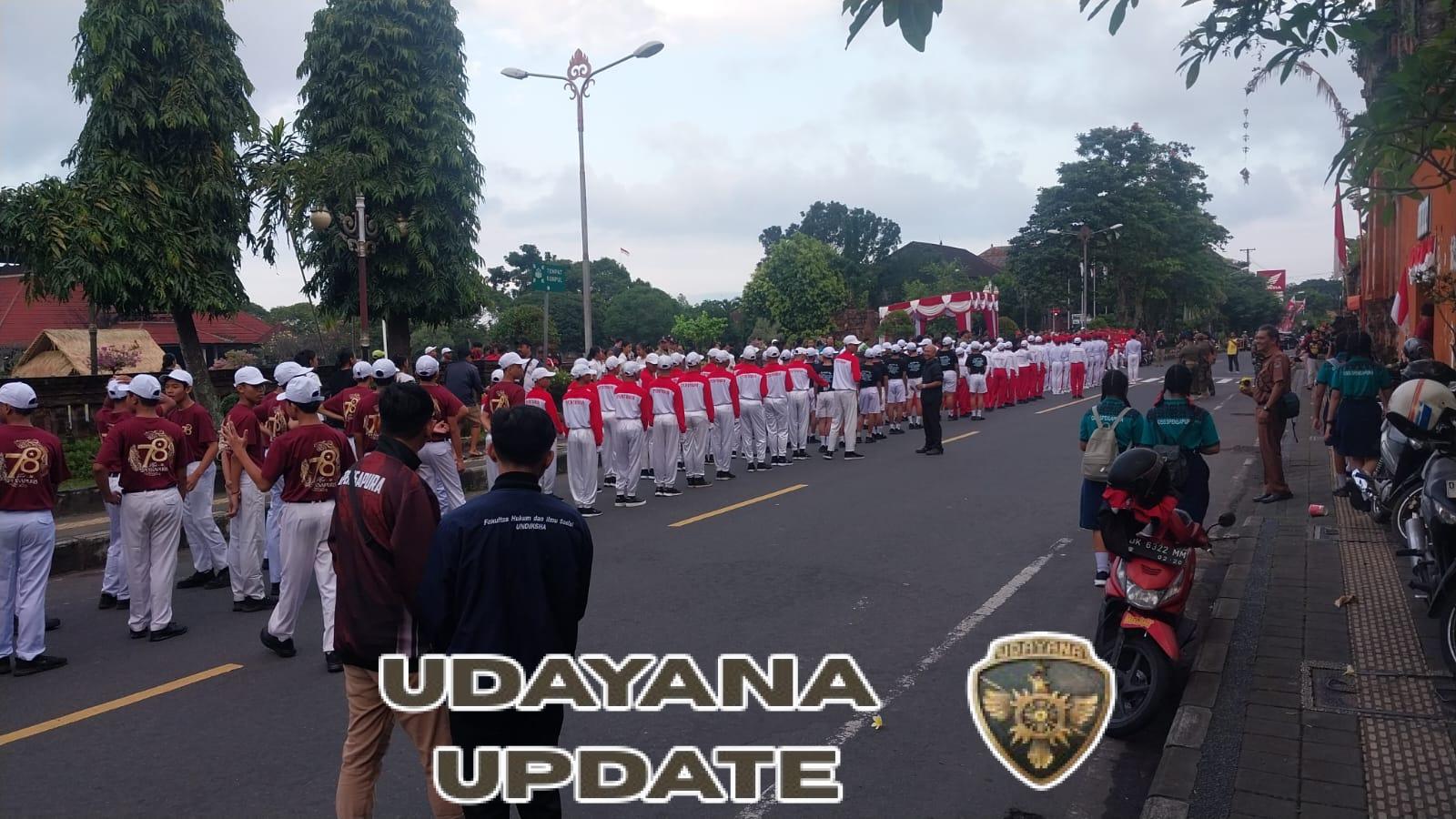 Gerak Jalan SMP Putra Digelar , Kasdim Klungkung Terjunkan Personel Beri Pengamanan