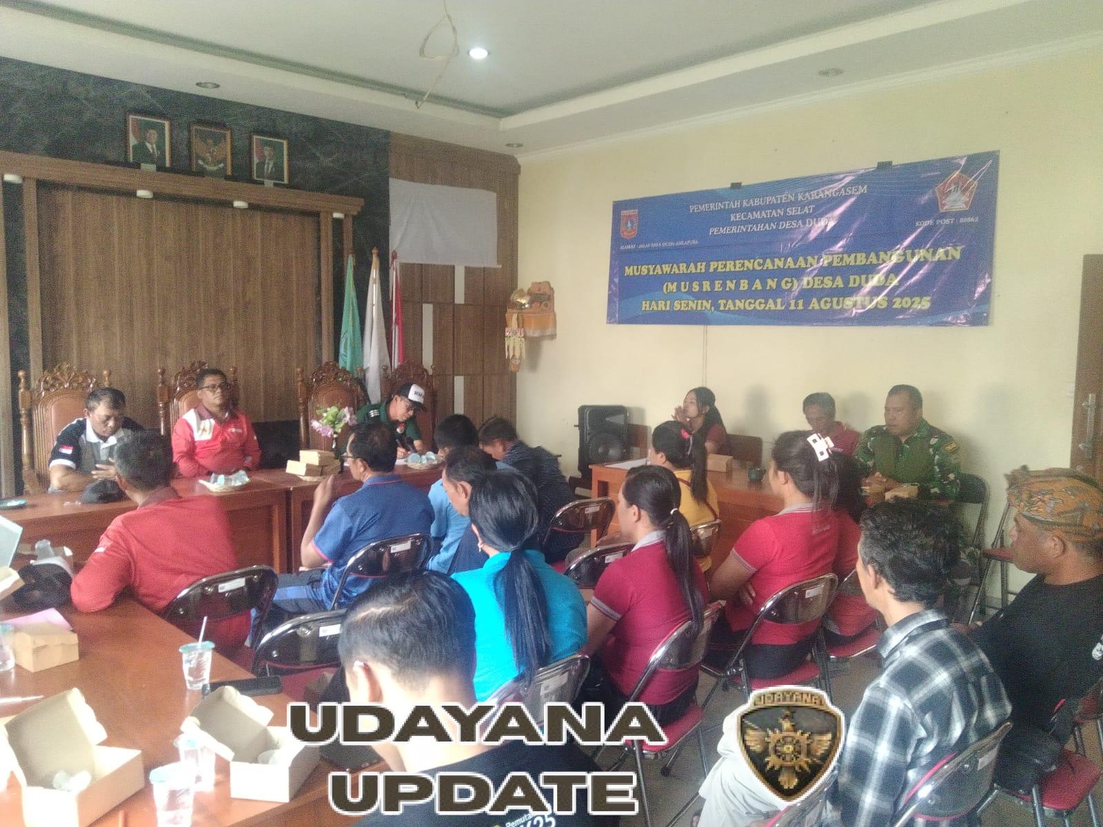 Dukung rencana pembangunan Desa, Babinsa Desa Duda hadiri rapat Musrenbangdes.