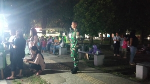 Piket Koramil 1628-01/Taliwang Laksanakan Patroli Malam Jaga Ketentraman Warga
