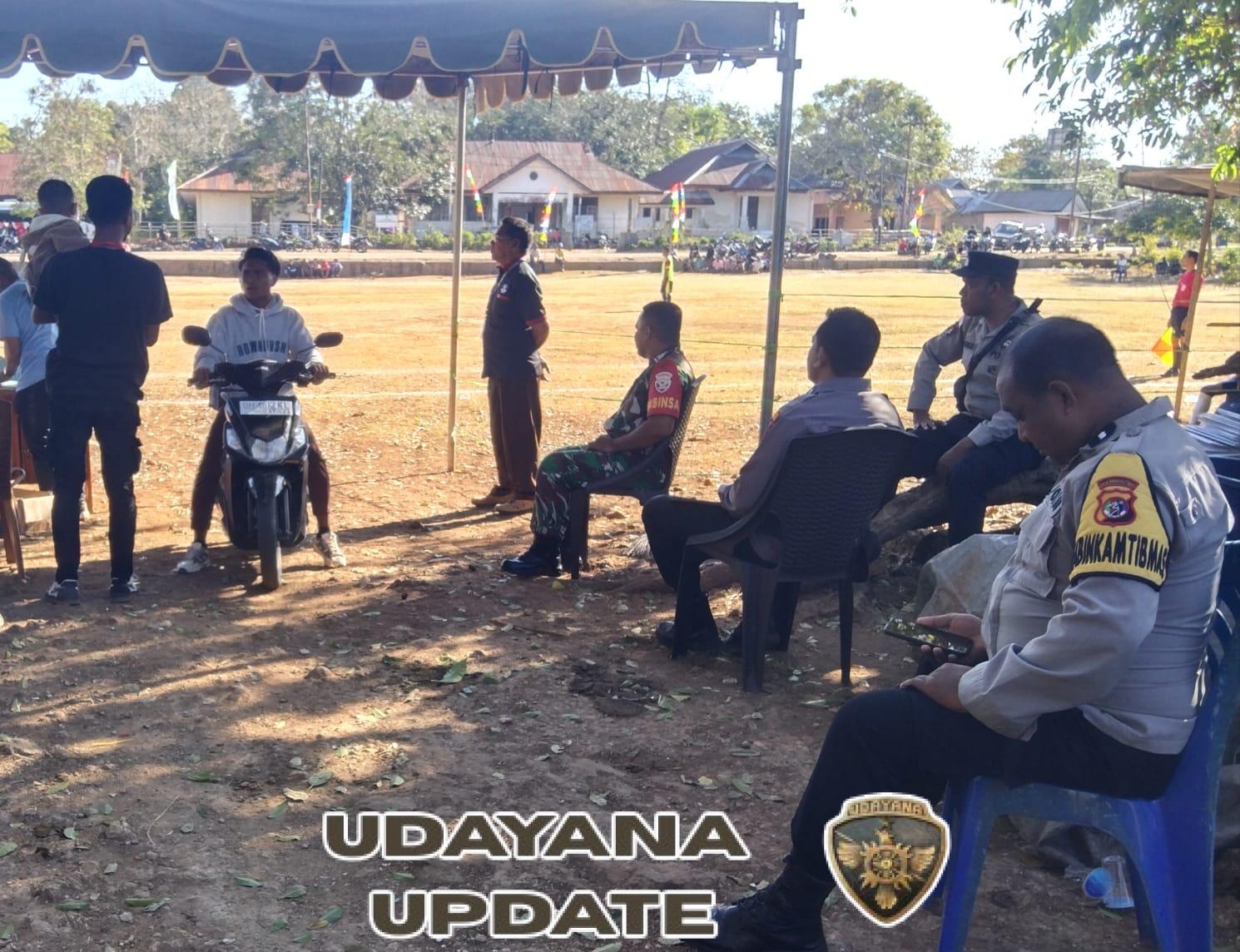 Babinsa Koramil 1627-02/Pantai Baru Amankan Turnamen Sepak Bola HUT RI ke-80