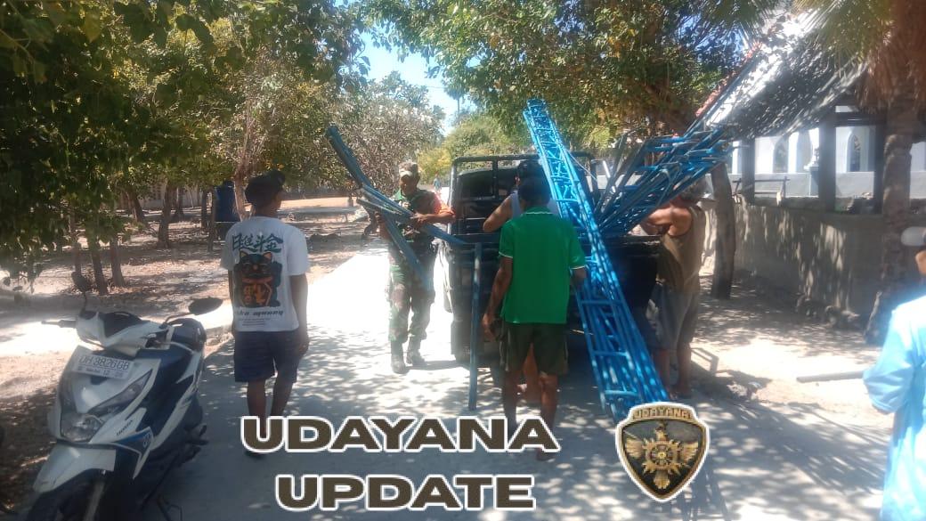 Babinsa Batutua Bantu Warga Ndao Nuse Persiapkan Acara Ibadah Syukuran