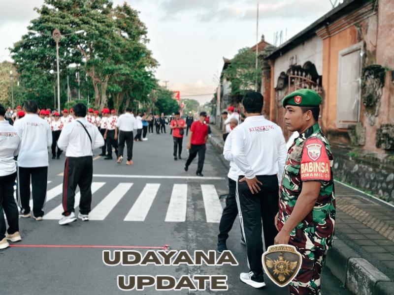 Lomba Gerak Jalan 17 Km Tingkat SMA Dan Umum Putra Di Klungkung Mendapat Pengamanan Aparat Gabungan