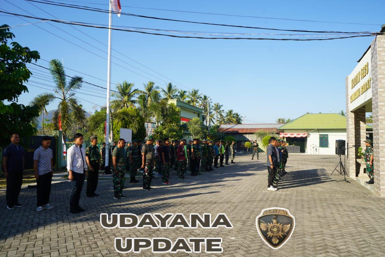 Kodim 1628/Sumbawa Barat Gelar Apel Pagi Gabungan dan Pembersihan Pangkalan