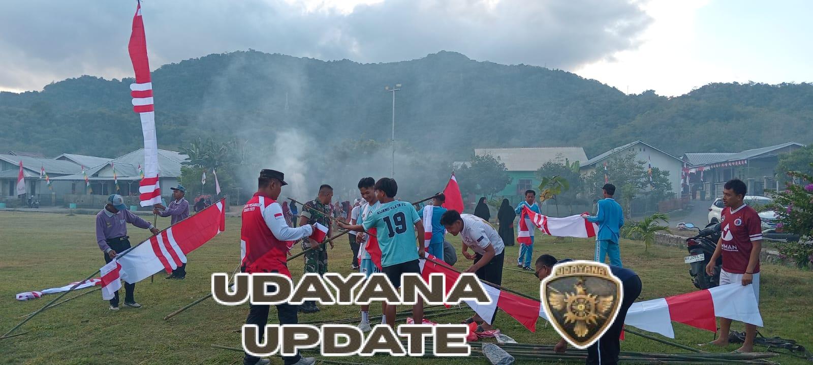 Babinsa Sekongkang Atas Bersama Warga Gotong Royong dan Senam Sehat Sambut HUT ke-80 RI