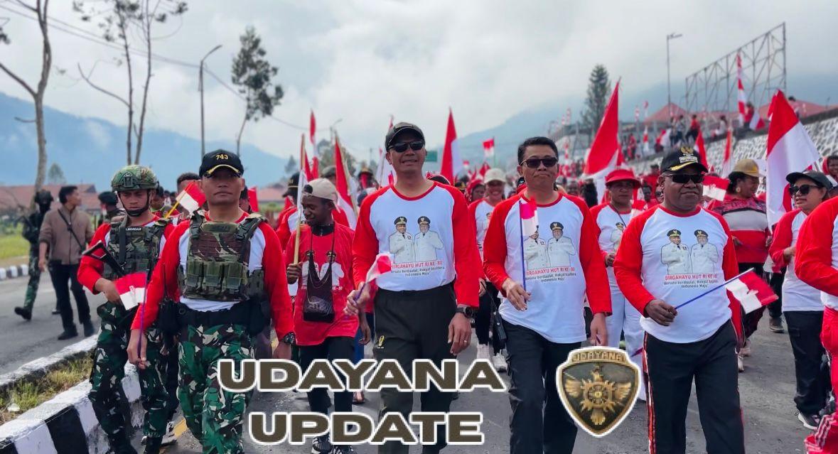 Puncak Jaya Semarakkan HUT RI ke-80 dengan Kirab Merah Putih