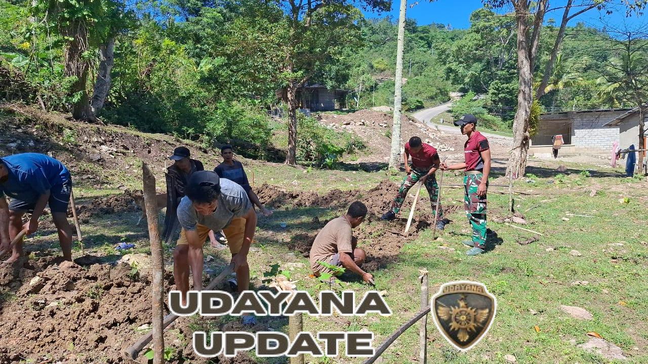 Pos Ailala Satgas Yonif 741/GN Turun Bantu Masyarakat Perbatasan Mulai Bangun Rumah