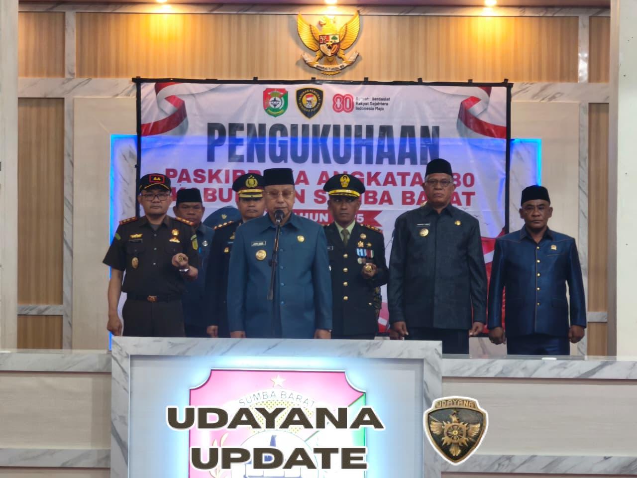 Dandim 1613 Sumba Barat Hadiri Pengukuhan Paskibraka 2025 di Aula Kantor Bupati