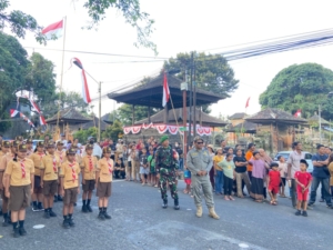 Danramil 1616-07/Payangan Kapten Inf I Wayan Sudarmika Pimpin Sinergi Pengamanan Pengukuhan Paskibraka dan Tabur Bunga