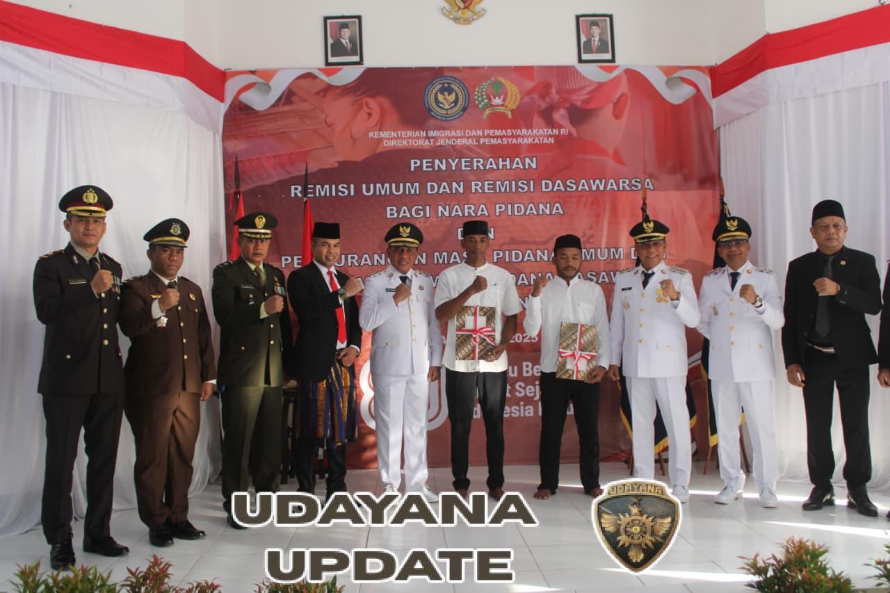 Kasdim 1608/Bima Mayor Inf Asep Okinawa Muas Hadiri Penyerahan Remisi di Rutan Kelas IIB Raba