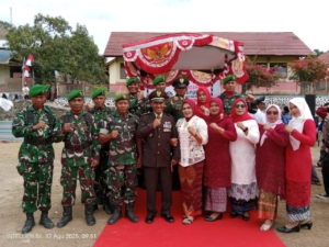 Danramil 1608-06/Wawo Hadiri Upacara Detik-Detik Proklamasi HUT RI ke-80 di Kecamatan Wawo