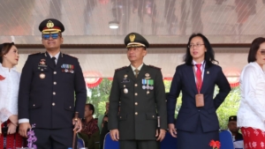 Dandim 1625/Ngada Letkol Czi Deni Wahyu Setiyawan SH Beserta Anggota Hadiri Upacara Detik-Detik Proklamasi ke-80 di Lapangan Kartini Bajawa