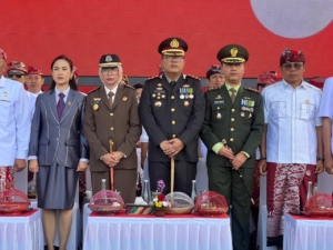 Dandim 1626/Bangli Hadiri Upacara Peringatan HUT ke-80 Kemerdekaan RI di Alun-alun Kota Bangli