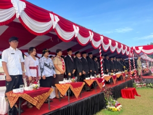 Danramil Sukawati Hadiri Upacara Peringatan Detik-Detik Proklamasi RI ke-80 di Ketewel