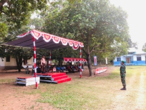 Babinsa Koramil 06/Karera Hadiri Upacara HUT RI ke-80 di Kecamatan Ngadungala