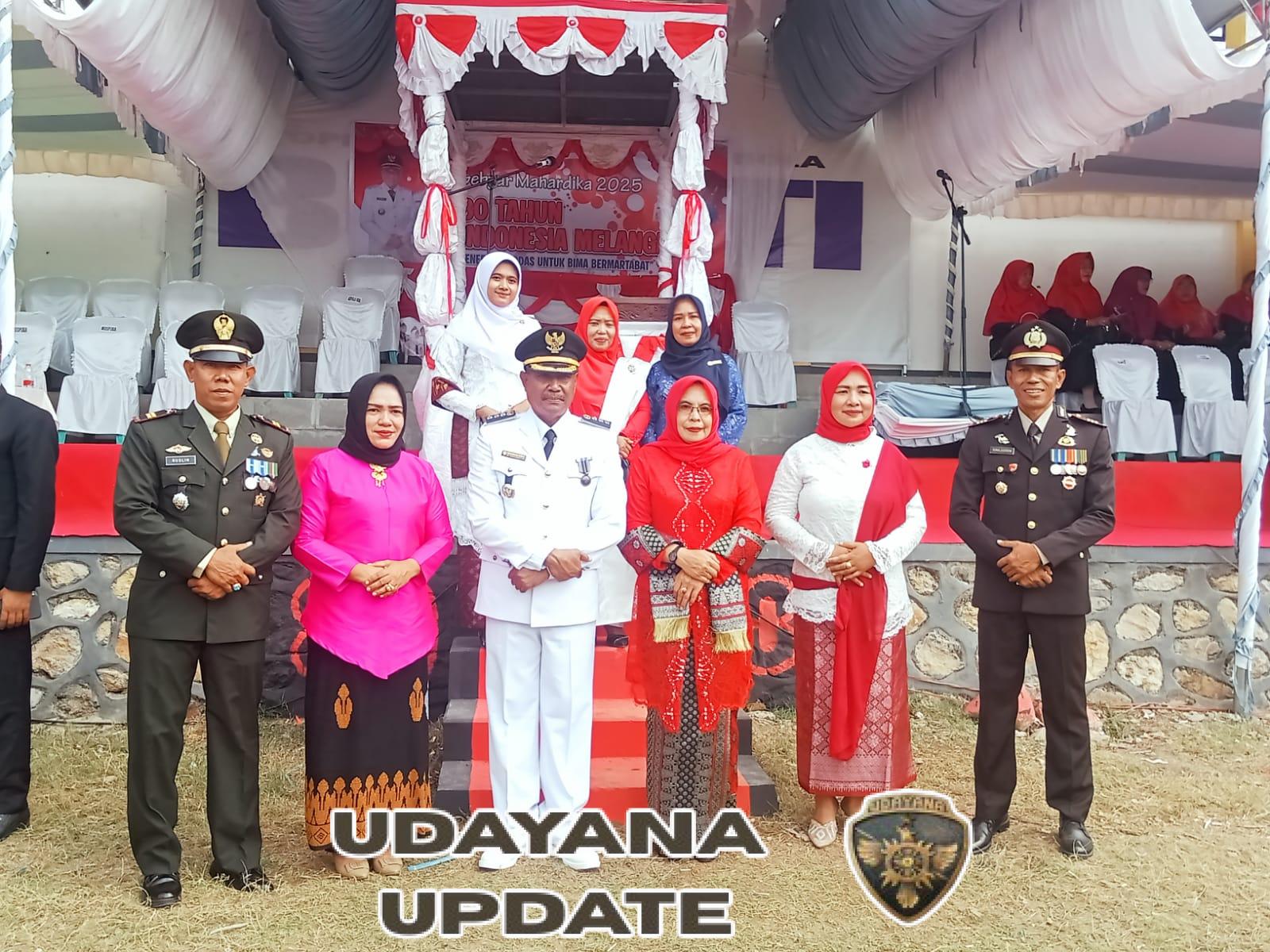 Danramil 1608-03/Sape Pimpin Anggota pada Upacara Proklamasi Kemerdekaan RI ke-80