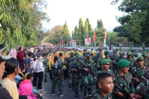 ‎Kodim 1607/Sumbawa Meriahkan Pawai Alegoris HUT RI ke-80