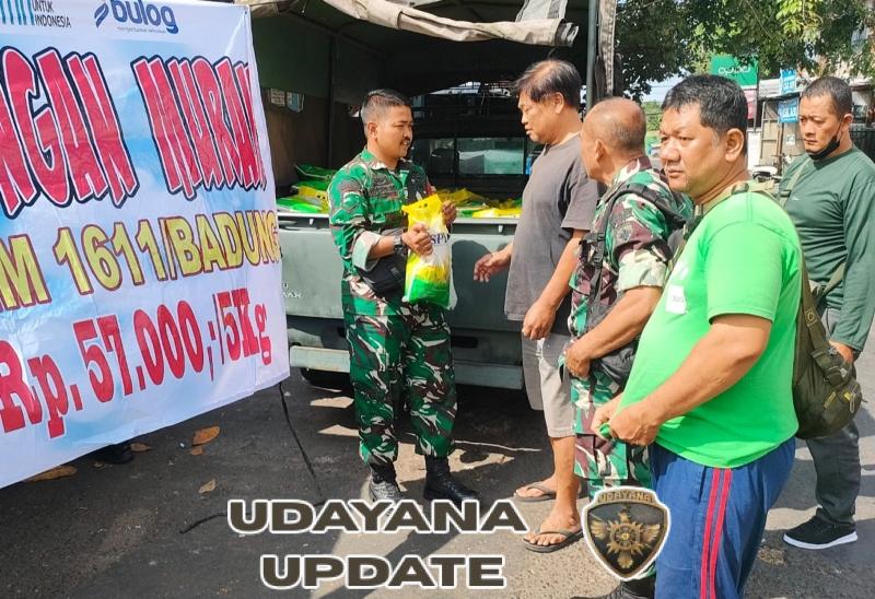 Gerakan Pangan Murah Beras SPHP Upaya Kodim 1611/Badung Membantu Masyarakat
