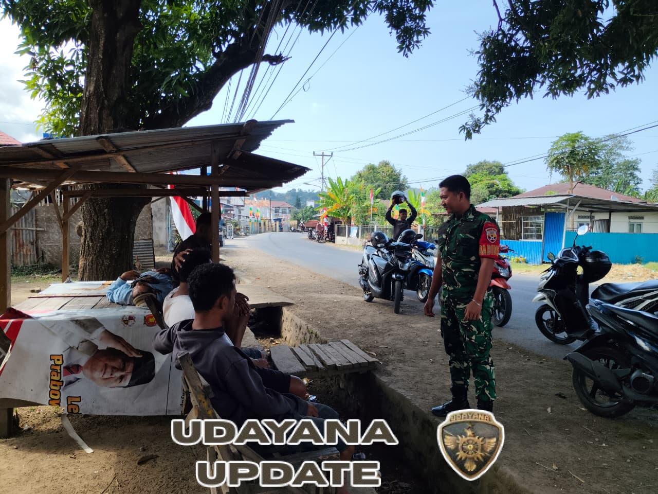 Babinsa Rewarangga Selatan Ajak Warga Waspada Jaga Ketertiban Lingkungan