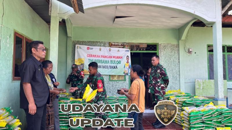Sinergi Kodim 1603/Sikka Dan Bulog: Salurkan Beras SPHP melalui Gerakan Pangan Murah