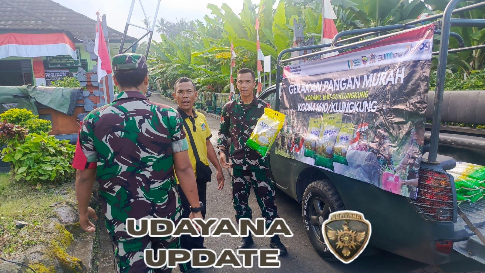 2 Ton Beras SPHP Gerakan Pangan Murah Kodim Klungkung Ludes Diserbu Warga