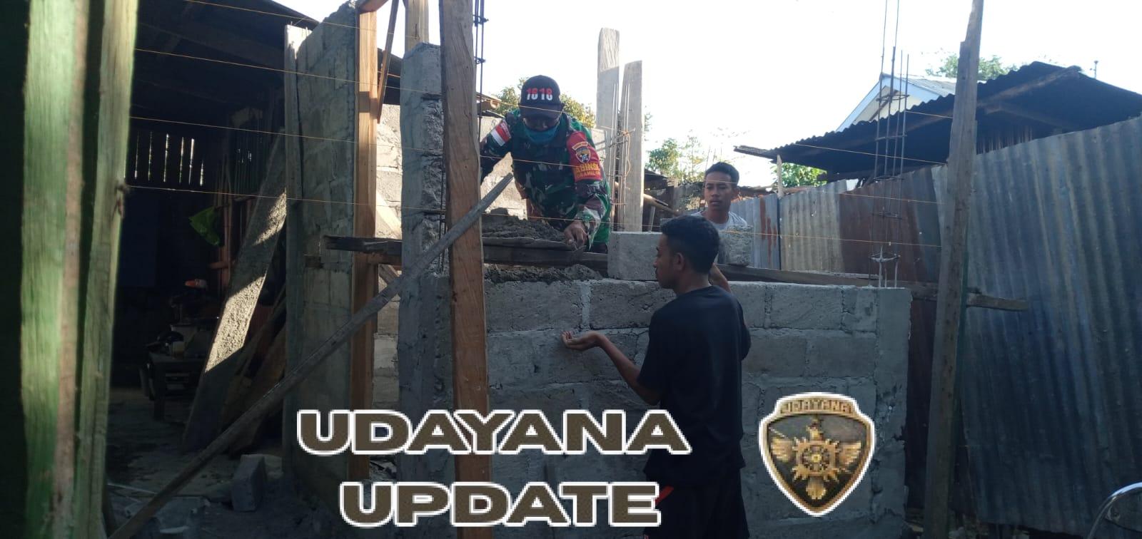 Babinsa Koramil 1618-06/Bian Berperan Aktif dalam Perehaban Rumah Warga di Biboki Anleu